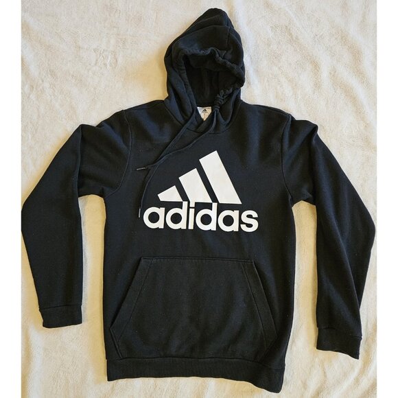 Adidas  Men's cotton Blend Black Hoodie With Logo Men’s Size Small - Picture 1 of 9